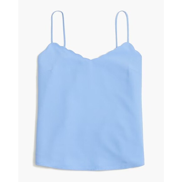 Jcrew Size 12 Cornflower Blue Scalloped Cami Top Tank Excellent Condition J Crew - Picture 1 of 13